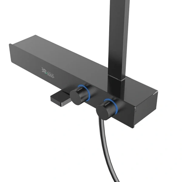 Душевая стойка Vincea Inspire вороненая сталь, с тропическим душем - фото 4