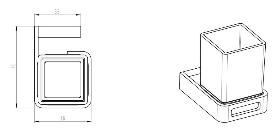 Стакан для ванной Boheme Q Nikel Brush - фото 2