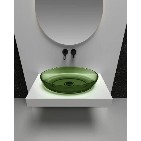 Раковина Abber Kristall 60 см зеленая, накладные (на столешницу), пристенные - фото 3