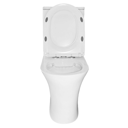 Унитаз компакт Azario Fretta Round безободковый, безободковые, сиденье с микролифтом , с антивсплеском, компакт, низкие - фото 5