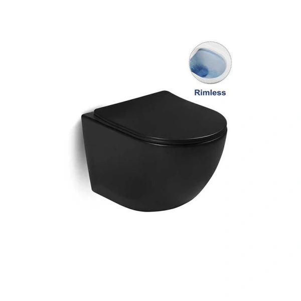 Унитаз подвесной Vincea Globo черный матовый, безободковые - фото 7