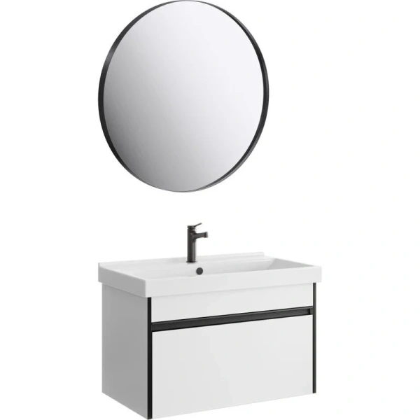 Тумба под раковину подвесная Aqwella Urban 80 см белая, подвесная, пристенная - фото 4