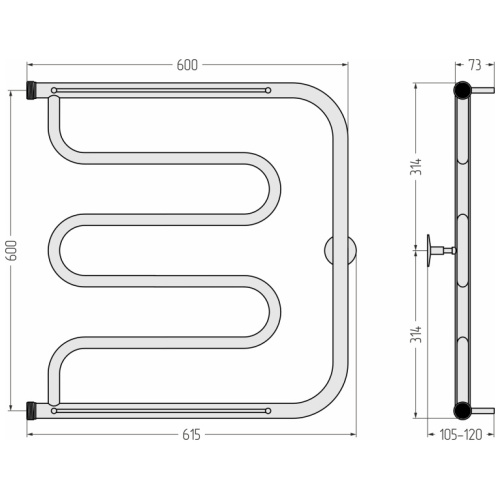 Схема, для систем горячего водоснабжения, для систем отопления, c боковым подключением - фото 5