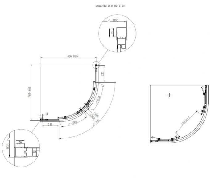 Душевой уголок Cezares Momento 80x80 см стекло прозрачное - фото 2