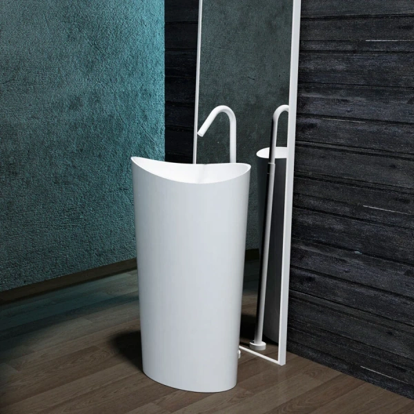 Раковина напольная Montebianco Onda Grande 60 см белая - фото 4