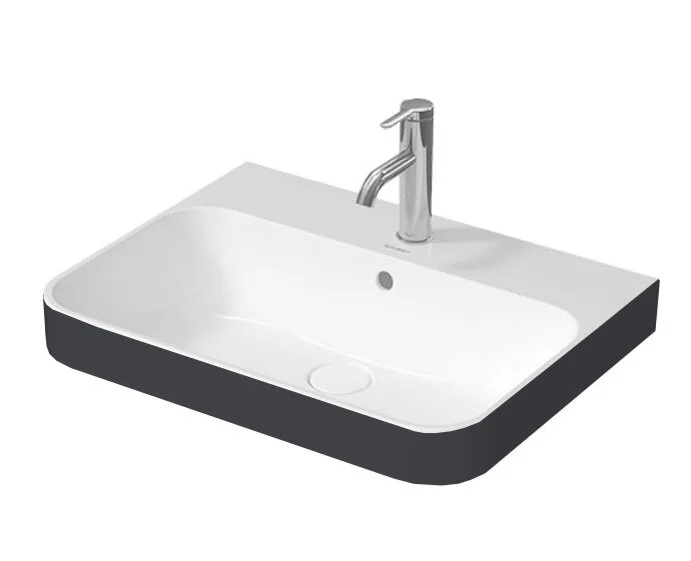 Раковина Duravit Happy D.2 60 см антрацит матовый/белый - фото 1