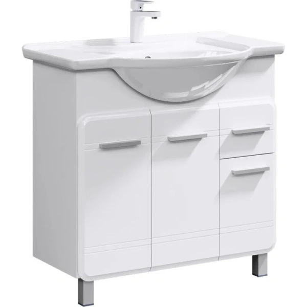 Тумба под раковину напольная Aqwella Корсика 85 см белая - фото 1