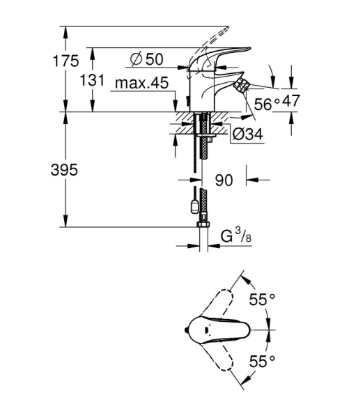 Смеситель для биде Grohe Euroeco 32882000 - фото 2