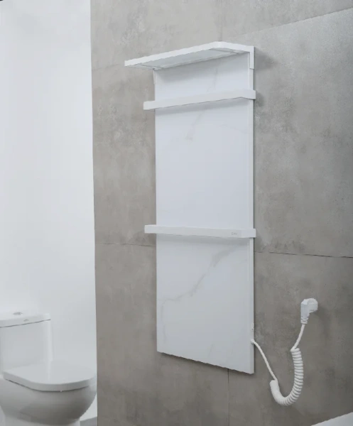 Полотенцесушитель электрический Black&White Moon 40x90 см белый мрамор, электрические с наружной вилкой, правое подключение - фото 5