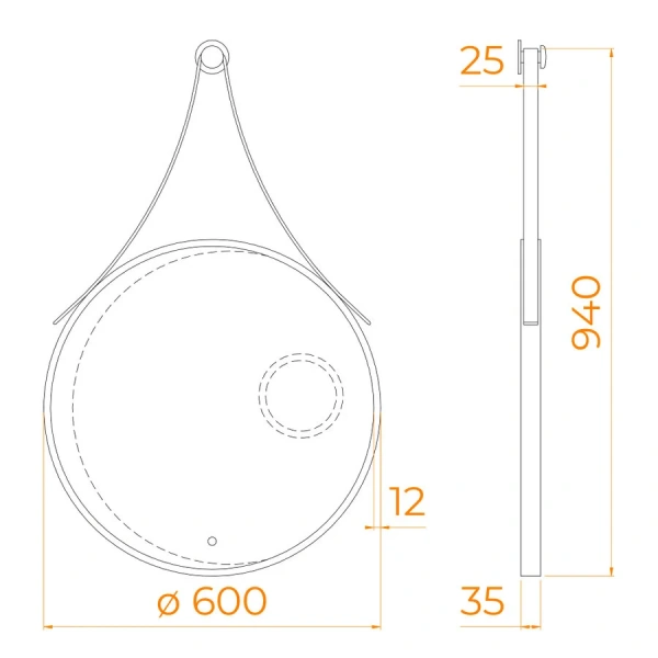 Зеркало с подсветкой RGW MR-01 60 см круглое - фото 2