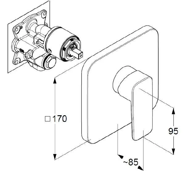 Смеситель для душа Kludi Pure&Style 40655 встраиваемый - фото 2