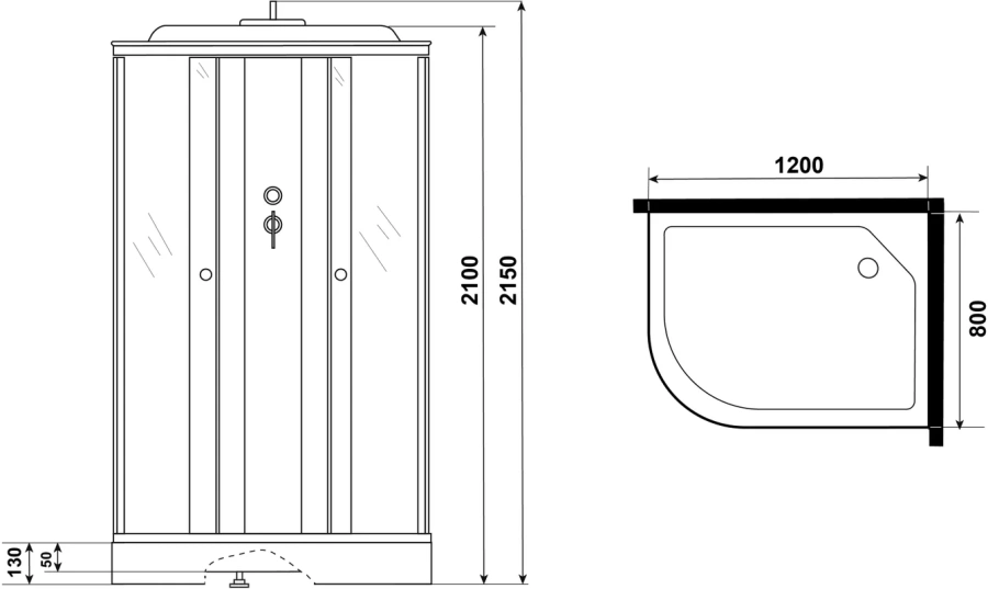 Душевая кабина Niagara Eco E120/80/13 120x80 см стекло тонированное index_1 - фото 12