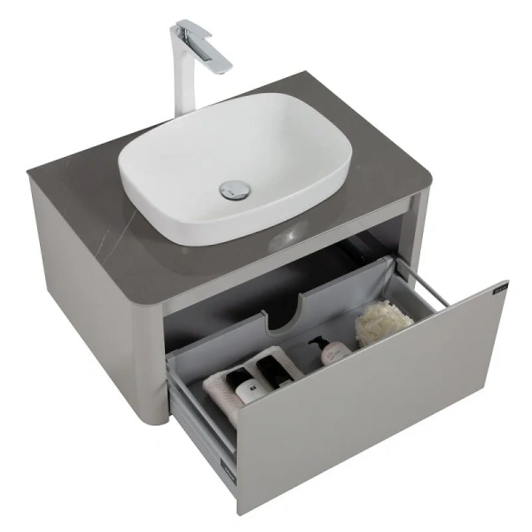 Тумба с раковиной подвесная Black&White Universe 915800 80 см МДФ, 80 см - фото 6