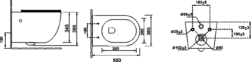 Унитаз подвесной Grossman Color бордовый матовый, с горизонтальным, прямым выпуском, с прямым выпуском - фото 7