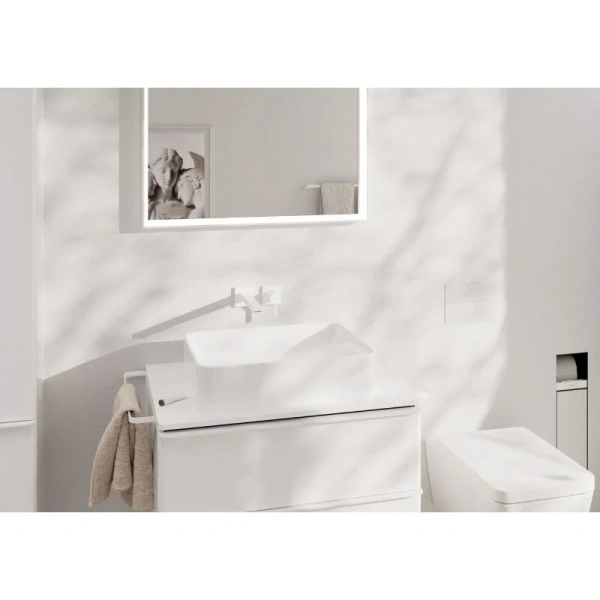 Смеситель для раковины Hansgrohe Tecturis E матовый белый - фото 3