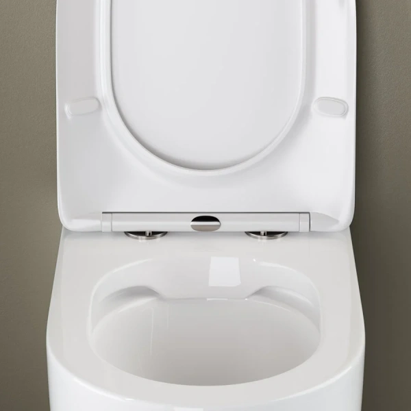 Унитаз напольный Ceramica Nova Mia безободковый, недорогие, безободковые, сиденье с микролифтом , с антивсплеском - фото 6