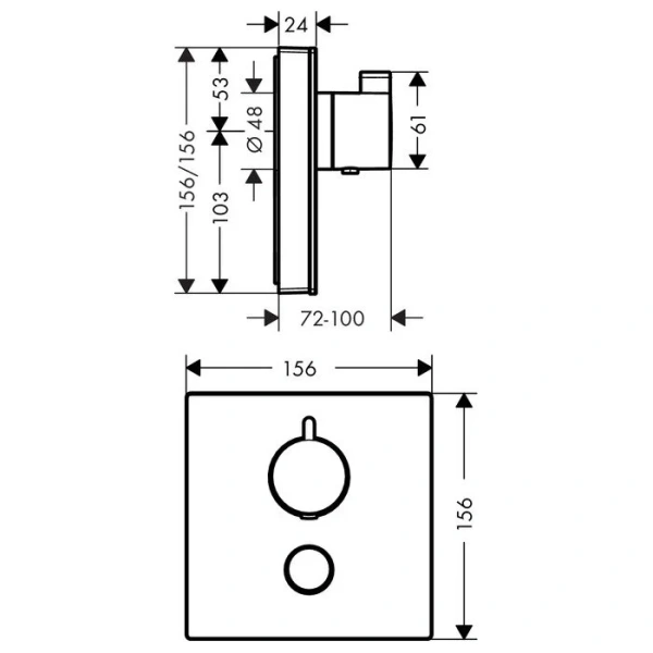 Смеситель для душа Hansgrohe ShowerSelect Highflow 15735 с кнопкой &quot;Ручной душ&quot; - фото 4