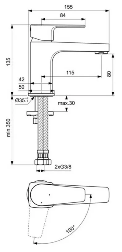 Смеситель для раковины Ideal Standard Cerafine D хром - фото 2
