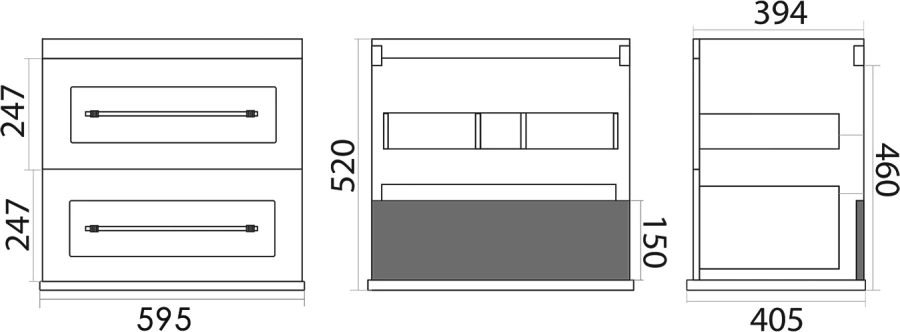 Тумба под раковину подвесная Misty Марта 60 см бежевая, по запросу - фото 2