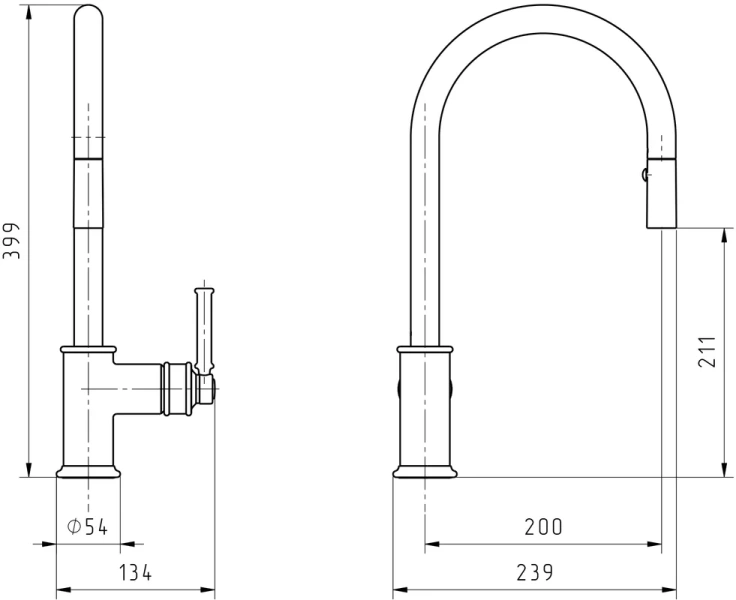 Смеситель для кухни Migliore Ermitage Mini золото, с поворотным изливом, c выдвижным изливом (лейкой) - фото 7
