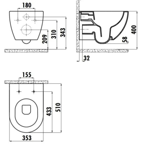 Унитаз подвесной Creavit Free зеленый нил - фото 2
