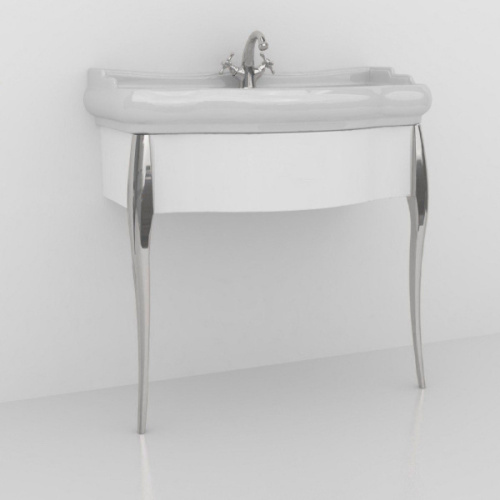 Консоль под раковину Kerasan Retro белая, ножки хром - фото 7