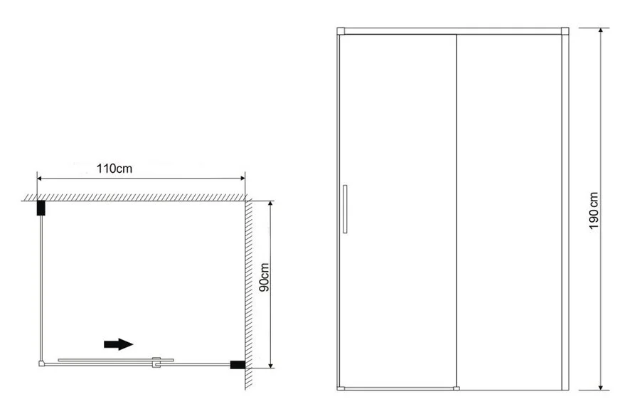Душевой уголок Grossman Fly 110x90 см профиль хром - фото 2
