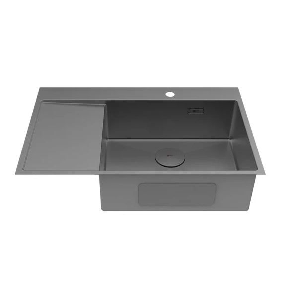Мойка для кухни Lemark Kezadra 78 см графит, правая, с одной основной чашей - фото 7