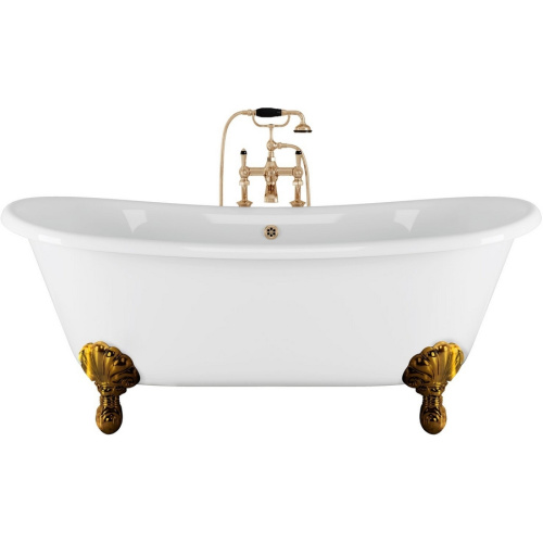 Ванна чугунная Devon & Devon Admiral 182х81 см ножки латунь полированная - фото 1