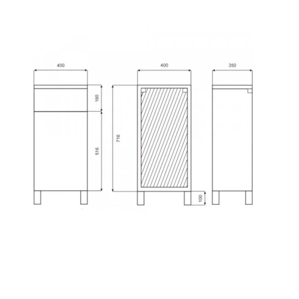 Тумба напольная Misty Люси 40 см правая, нет в наличии - фото 2