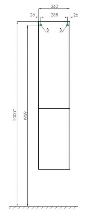 Шкаф-пенал подвесной Акватон Беверли 1A235403BV01 34 см белый, 35 см - фото 3
