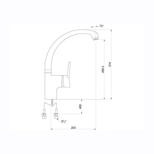 Смеситель для кухни Timo Junior INOX хром 1906F chrome - фото 2