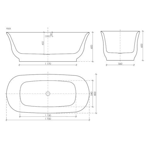 Ванна акриловая Sancos Viva 170x80 см белая, прямоугольные - фото 5