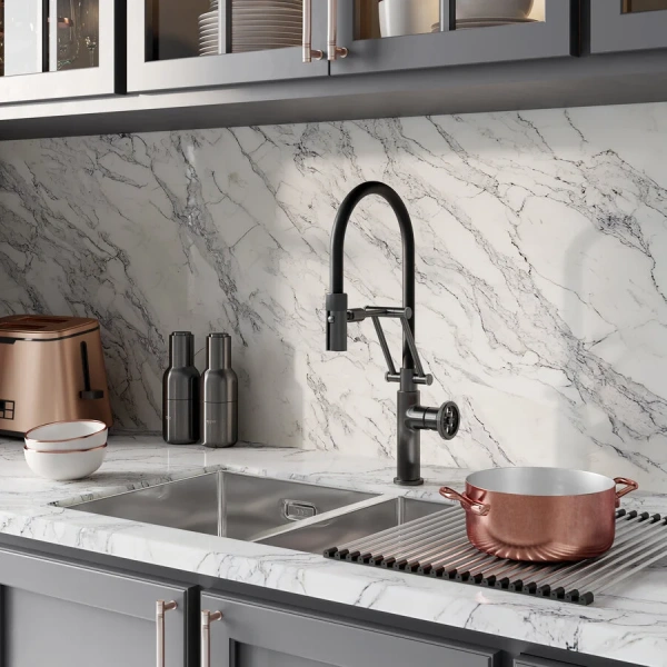 Смеситель для кухни IDDIS Grange графит/черный, однорычажные, двухрычажные - фото 8