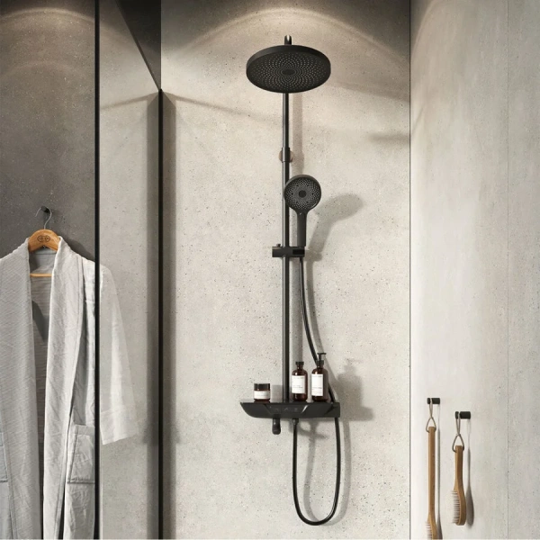 Душевая стойка IDDIS SpaHome черный матовый, с изливом - фото 5