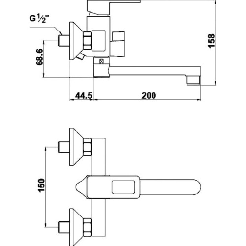 Смеситель для ванны Timo Sahara  2204Y-CR chrome - фото 2