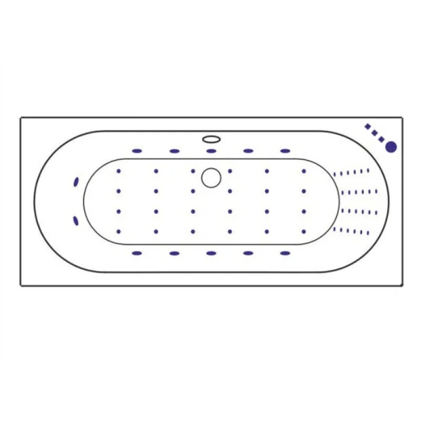 Ванна гидромассажная Excellent Oceana Nano 180 x 80 см, цвет белый/золото, WAEX.OCE18.NANO.GL, другие - фото 8