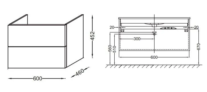 Тумба для раковины цвет, Ореховое Дерево Jacob Delafon VOX 60, нет в наличии - фото 2
