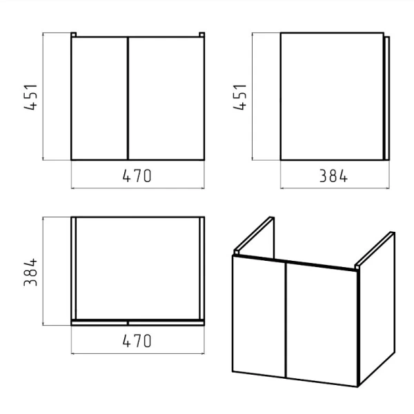 Тумба под раковину подвесная Misty Лира 50 см белая, по запросу - фото 2