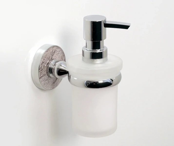 Дозатор для мыла WasserKRAFT Nau хром/травертин - фото 3