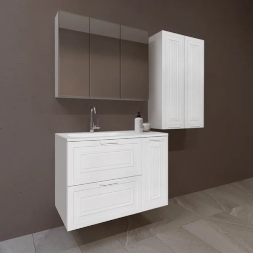 Тумба с раковиной Style Line Альба ЛС-00001005 90 см с бельевой корзиной - фото 2