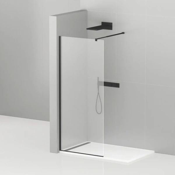 Душевая перегородка Cezares Liberta 125 см профиль черный - фото 1