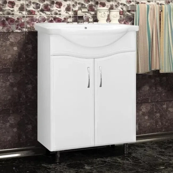 Тумба с раковиной напольная Style Line Эко Волна ЛС-00000100 60 см с дверцами - фото 3