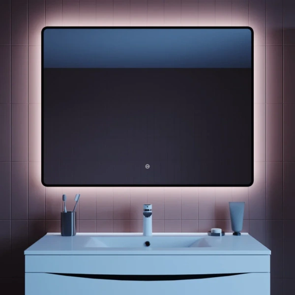 Зеркало с подсветкой IDDIS Cloud 100 см черная окантовка - фото 4