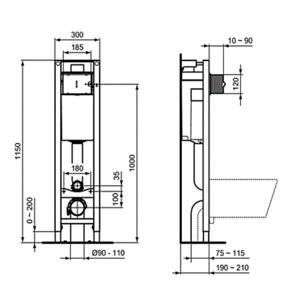 Унитаз с инсталляцией Ideal Standard Connect с сиденьем микролифт - фото 3