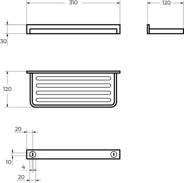 Полочка для ванной Cezares Maxima подвесная - фото 2