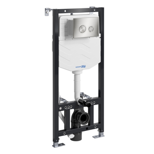 Инсталляция для унитаза WasserKRAFT Aller с кнопкой смыва никель - фото 1