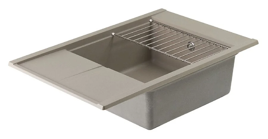 Мойка для кухни Акватон Делия 78 см серый шелк, прямоугольной формы - фото 4
