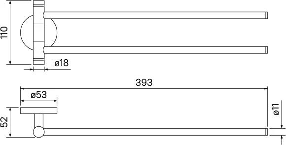 Полотенцедержатель IDDIS Sena двойной - фото 4