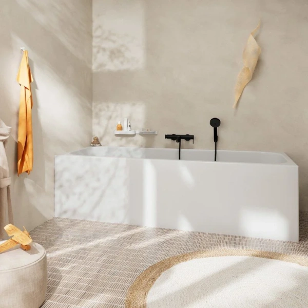 Смеситель для ванны Hansgrohe Tecturis S матовый черный - фото 3